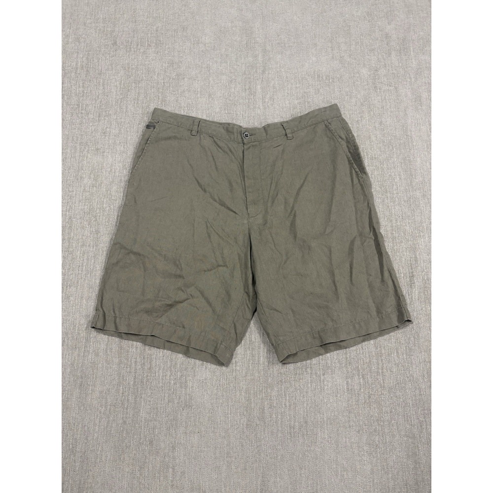 Tommy Bahama 100% Linen Chino Shorts 10" Mens Size 38 Tan Paradise Nation Relax